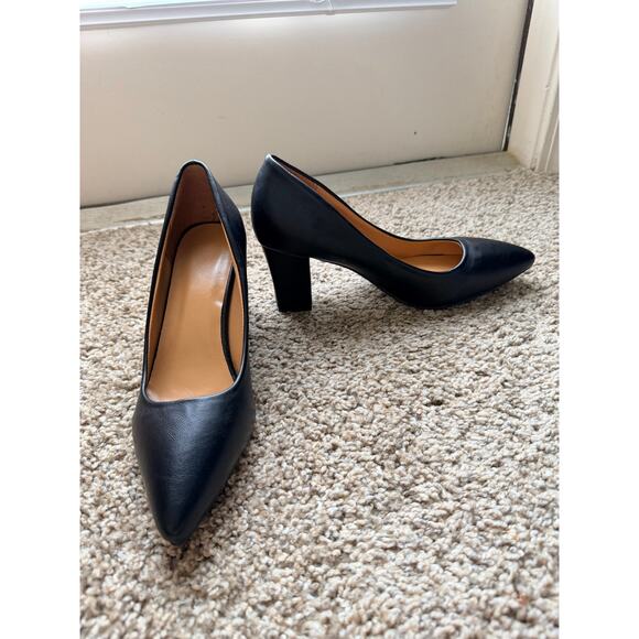 Unbranded Shoes - Black block heel pointy toe pumps nwot 7